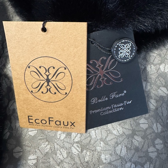 Belle Fare NWT S Black Faux Fur Coat - Picture 4 of 7
